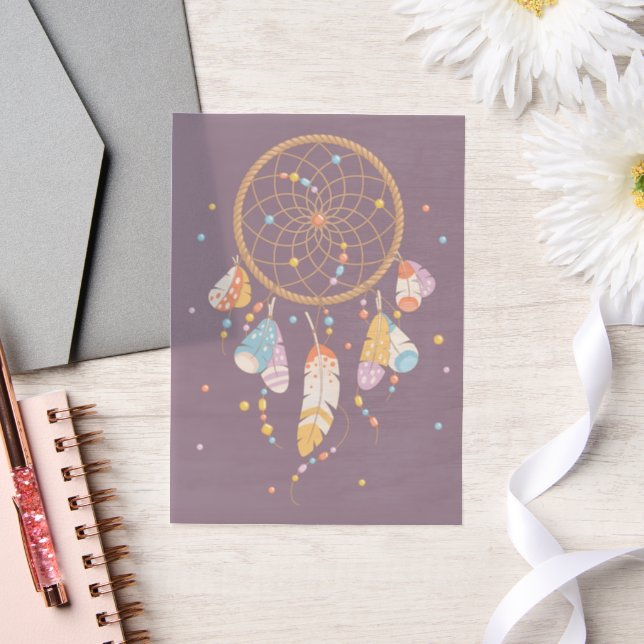 Tribal Dreamcatcher Boho Lila Beilage (Hochzeit)