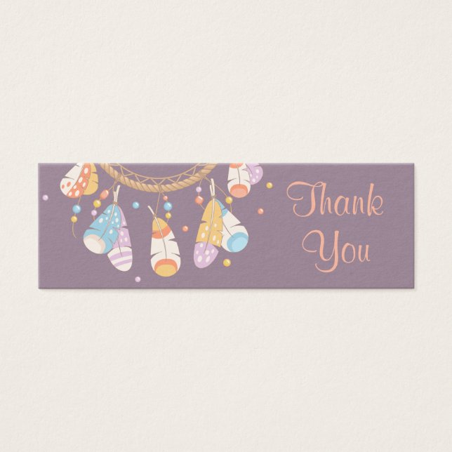 Tribal Dreamcatcher Boho Lila Danke (Vorderseite)