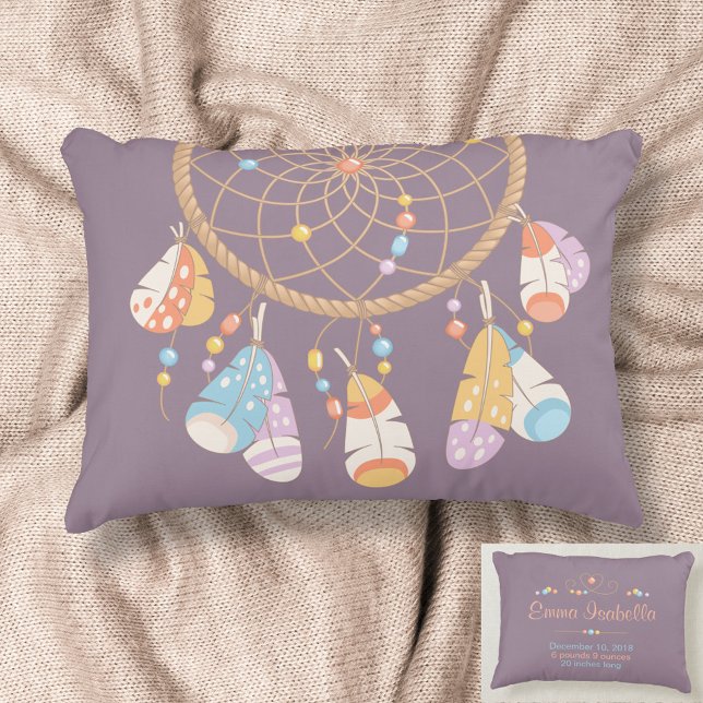Tribal Dreamcatcher Neuer Baby Name Birth Keepake Dekokissen (Von Creator hochgeladen)