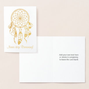 Tribal Dreamcatcher nie aufhören, Zitat zu träumen Folienkarte