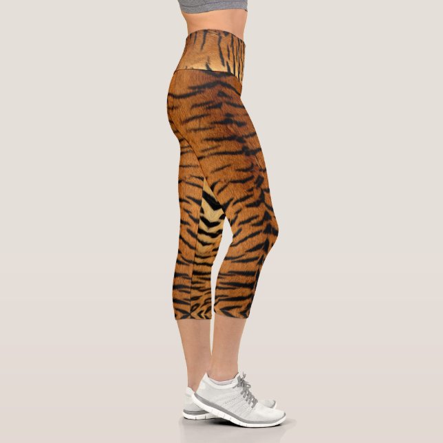 Tribal Dschungeltierpelz Tiger Print Capri Leggings (Rechts)
