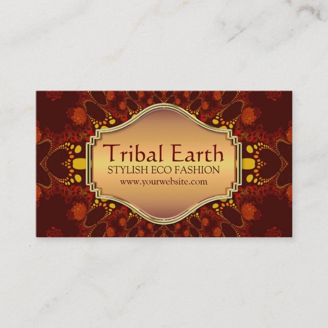 Tribal Earth Öko Fashion Art Business Card Visitenkarte (Vorderseite)