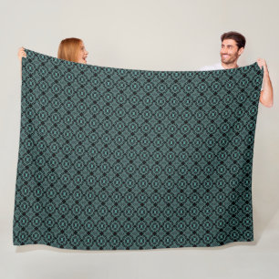 Tribal Edelsteine Schwarz und Aquamarines Muster F Fleecedecke