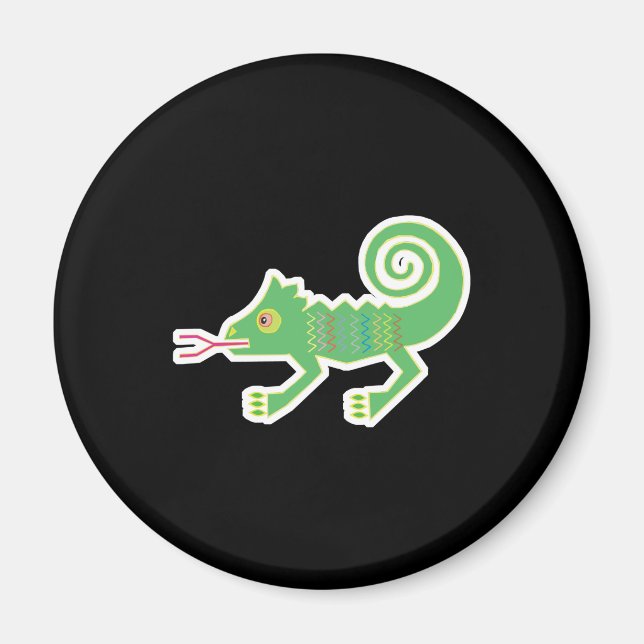 Tribal-Eidechse Magnet (Vorne)