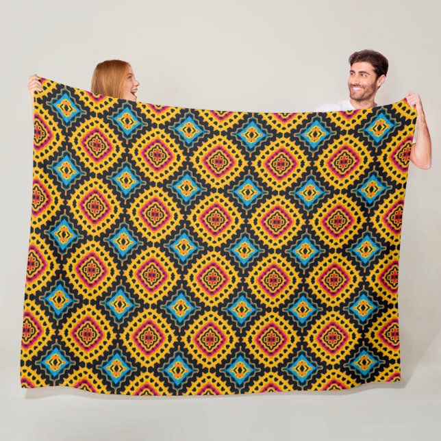 Tribal-Einfluss des Bold Geometric Diamond Pattern Fleecedecke (Beispiel)