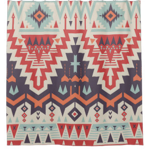 Tribal Elegance: Geometrisches Ethnic Print Duschvorhang
