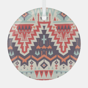 Tribal Elegance: Geometrisches Ethnic Print Ornament Aus Glas