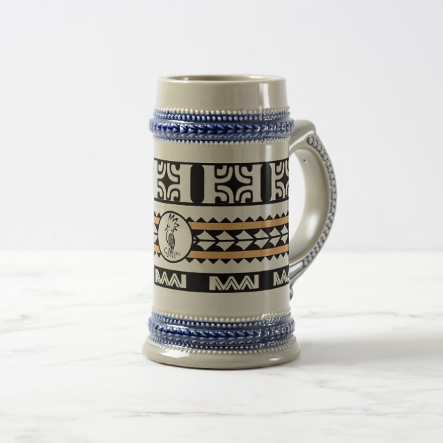 Tribal Ethnic/Band Orange Bierglas (VorderseiteRechts)