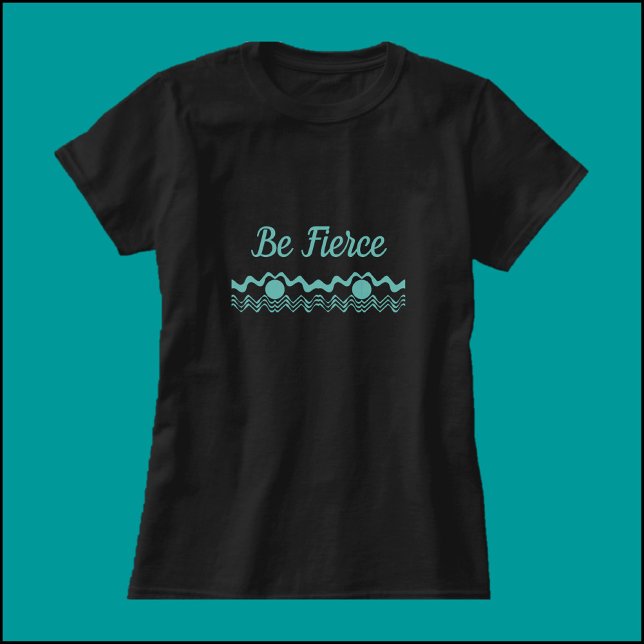 Tribal Ethnic Geometric Turquoise und Black T-Shirt (Von Creator hochgeladen)