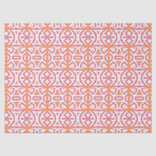 Tribal Ethnic Orange Pink Geometric Muster Seidenpapier