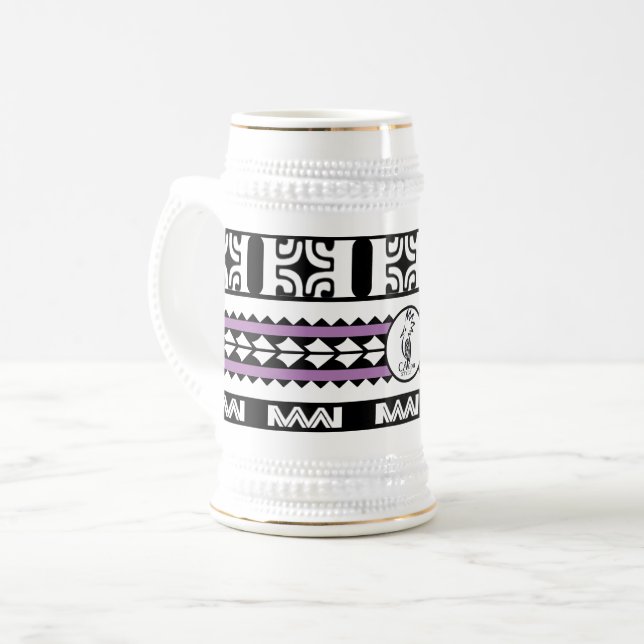 Tribal Ethnic/Violet-Bierkrug Bierglas (Vorderseite Links)