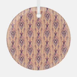 Tribal Ethnisch: Aztek Mexikanisch Nahtloser Vinta Ornament Aus Glas