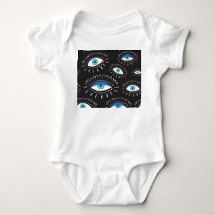 Tribal Eye Feathers Fashion Pattern Baby Strampler