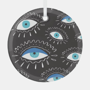 Tribal Eye Feathers Fashion Pattern Ornament Aus Glas