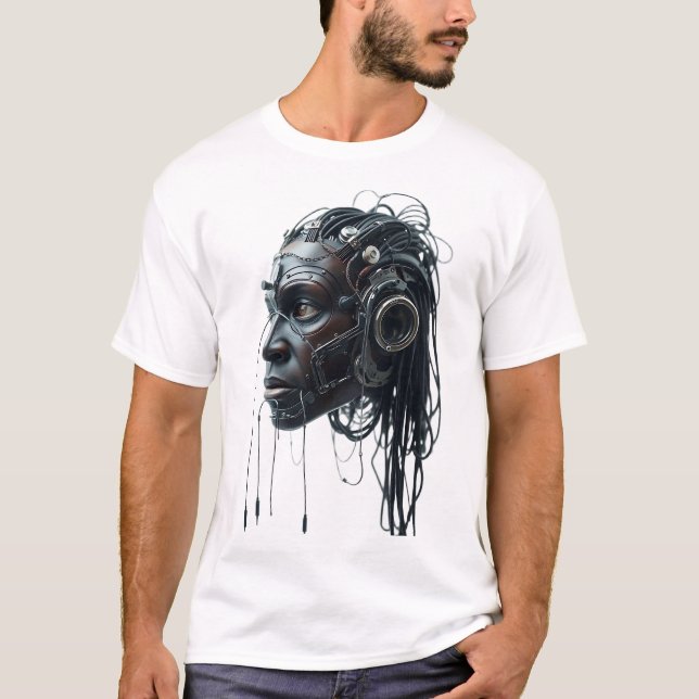 Tribal Face Wires Art T-Shirt (Vorderseite)