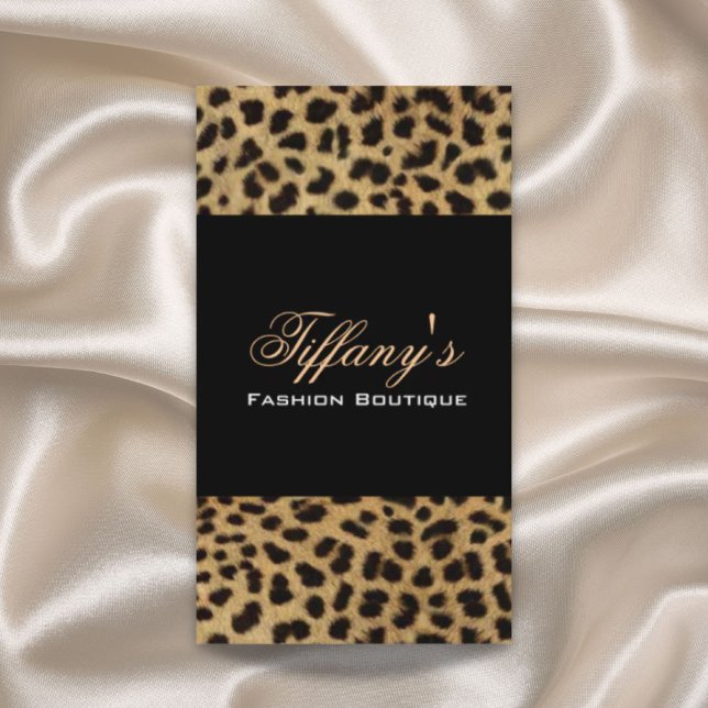 Tribal fashionista safari Animal Leopard Druck Visitenkarte (tribal fashionista safari animal leopard print business card)