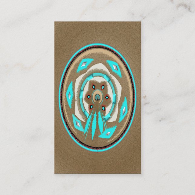 Tribal Feather Business Cards Visitenkarte (Vorderseite)