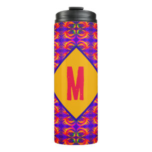 Tribal Fiery mit Ihrem Monogramm Thermosbecher