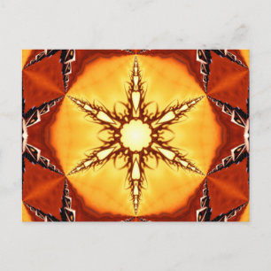 Tribal Fire Star Kaleidoscope Mandala Postkarte
