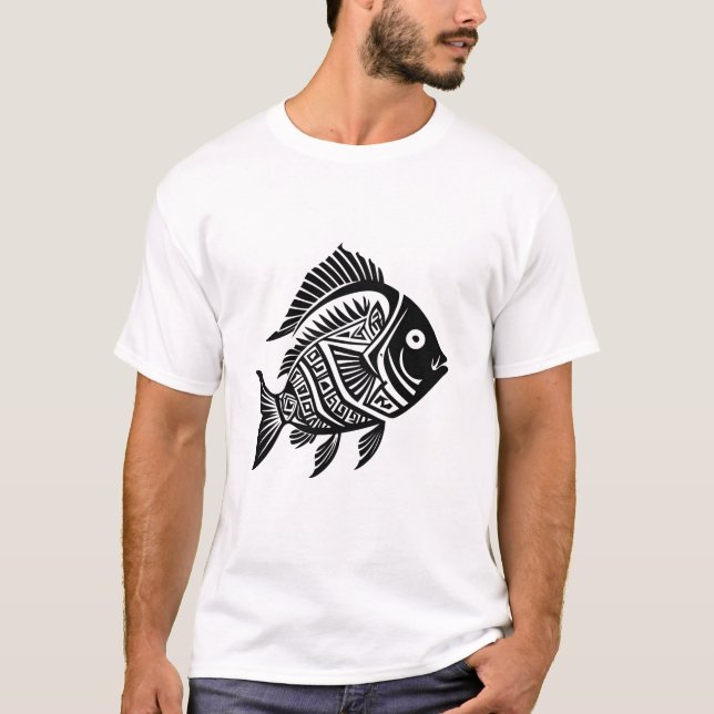 Tribal Fish Art T-Shirt (Vorderseite)