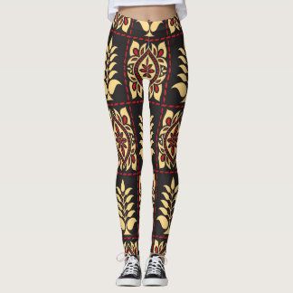 Tribal Floral: Vintages Muster Eleganz Leggings