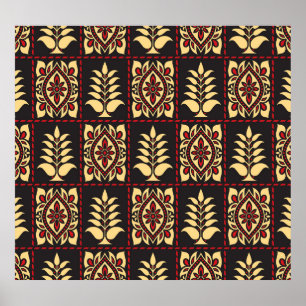 Tribal Floral: Vintages Muster Eleganz Poster