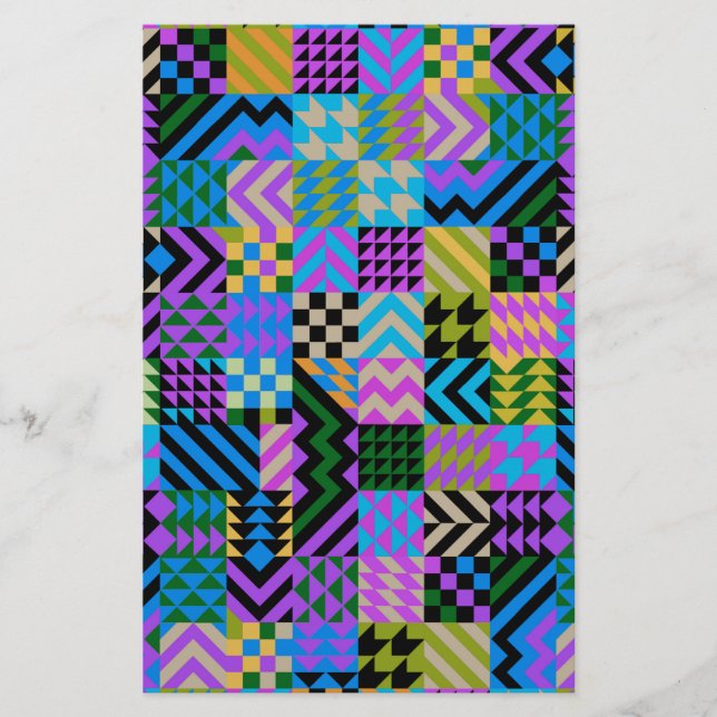 Tribal Folk Art - Blue Briefpapier (Vorderseite)