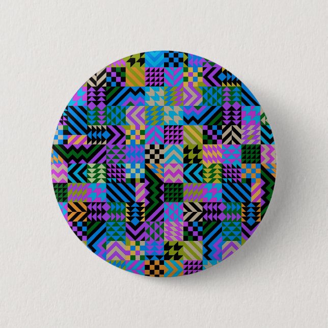 Tribal Folk Art - Blue Button (Vorderseite)