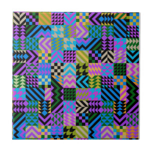 Tribal Folk Art - Blue Fliese