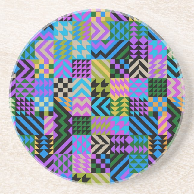 Tribal Folk Art - Blue Getränkeuntersetzer (Vorne)
