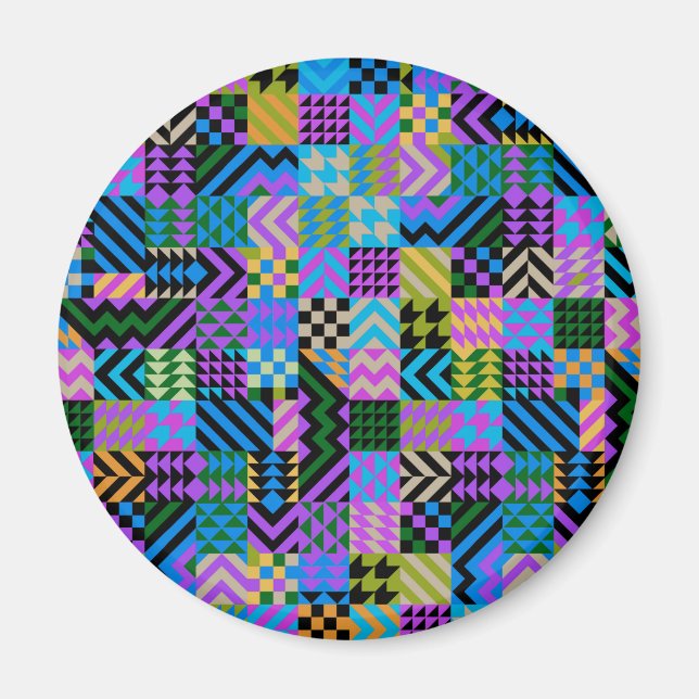 Tribal Folk Art - Blue Magnet (Vorne)