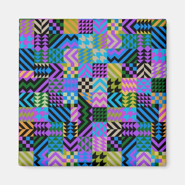 Tribal Folk Art - Blue Magnet (Vorne)