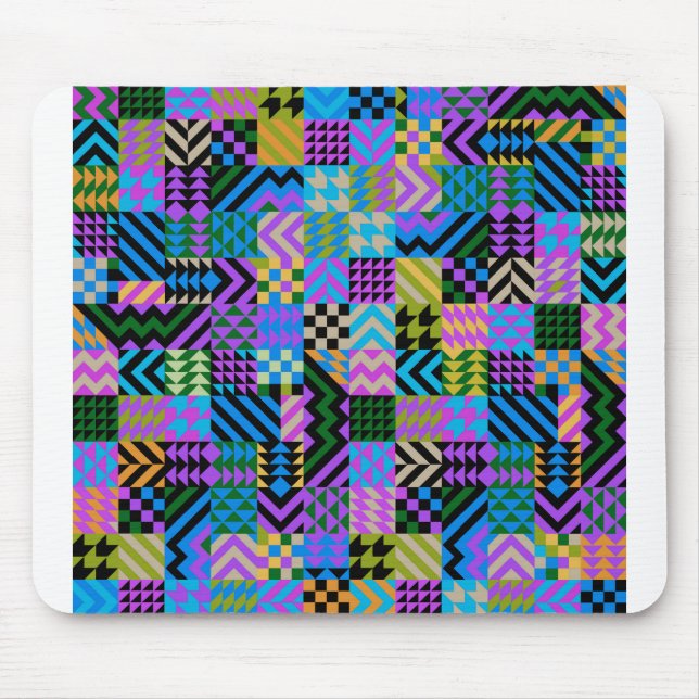 Tribal Folk Art - Blue Mousepad (Vorne)
