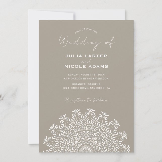 Tribal Folk Country Culture Crest Mandala Wedding Einladung (Vorderseite)