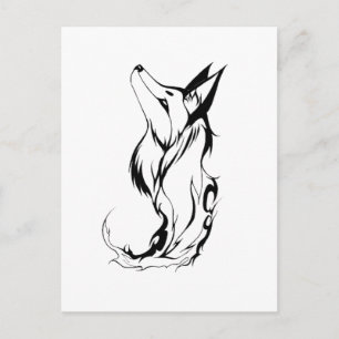 Tribal Fox Tattoo Design Postkarte