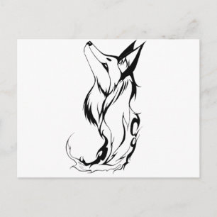 Tribal Fox Tattoo Design Postkarte