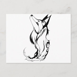 Tribal Fox Tattoo Design Postkarte