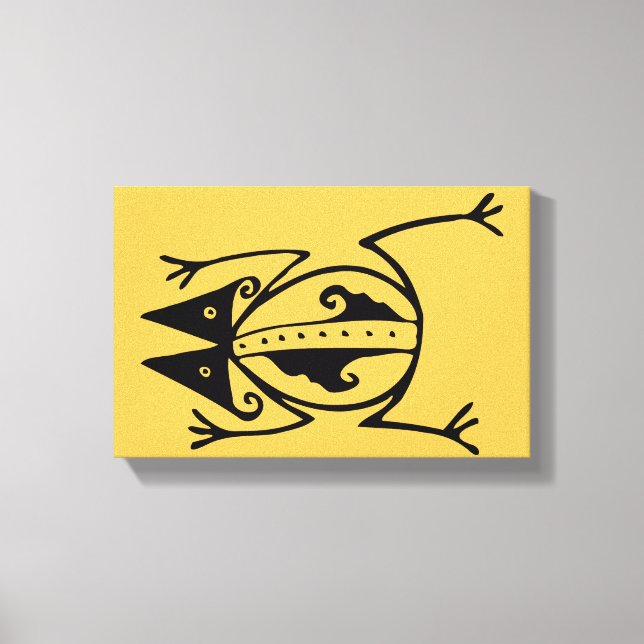 Tribal Frog antike aztec Stammeskunst Leinwanddruck (Vorderseite)
