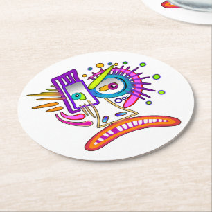 TRIBAL FROWNIE EMOJI MEEMOGIE RUNDER PAPPUNTERSETZER