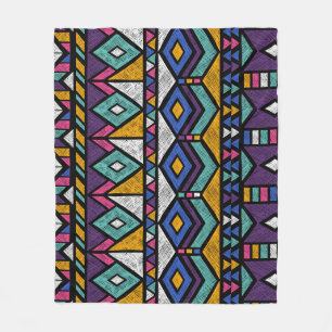 Tribal Geometric Aztec: Farbiges Vintages Muster Fleecedecke
