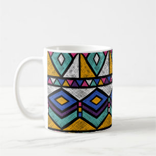 Tribal Geometric Aztec: Farbiges Vintages Muster Kaffeetasse