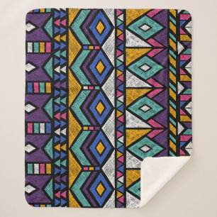 Tribal Geometric Aztec: Farbiges Vintages Muster Sherpadecke