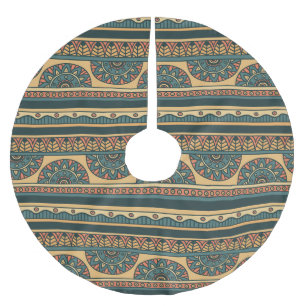 Tribal Geometric Ethnic Vintag Background Polyester Weihnachtsbaumdecke