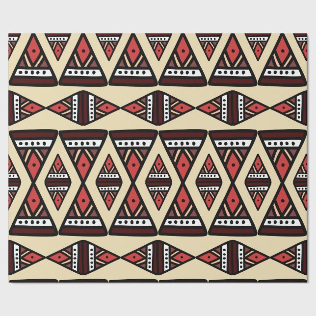 Tribal Geometric Handgezeichnet Design Geschenkpapier (Saum)