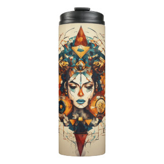 Tribal Geometric Lion & Prekognition Superheld Duo Thermosbecher
