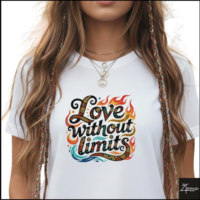 Tribal Geometric Love Without Limits Flames T-Shirt (Von Creator hochgeladen)