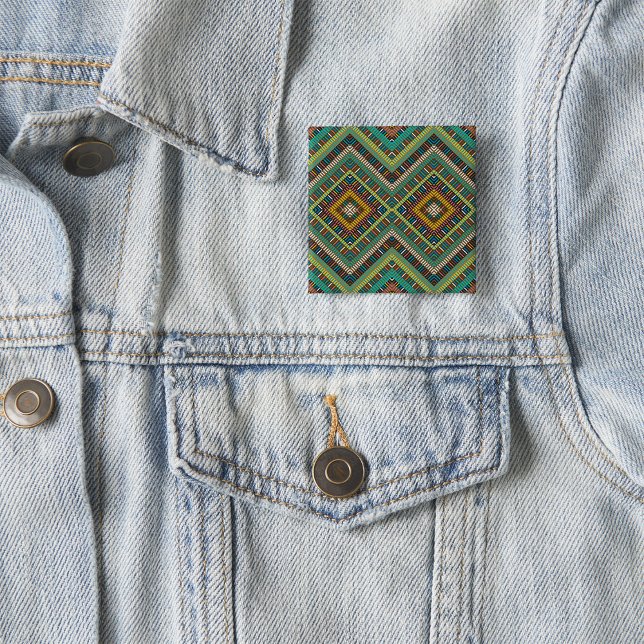 Tribal Geometric Muster Boho Ethnic Aztec Button (Von Creator hochgeladen)