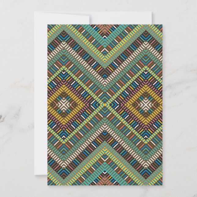 Tribal Geometric Muster Boho Ethnic Aztec Einladung (Vorderseite)