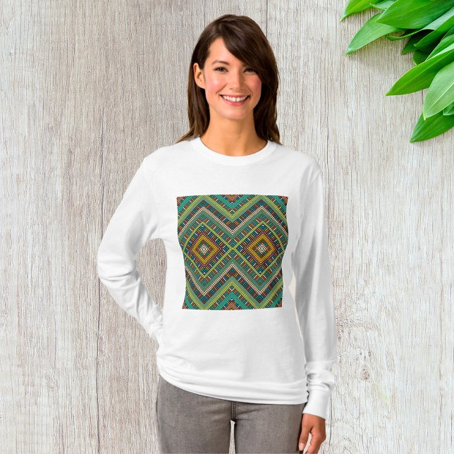Tribal Geometric Muster Boho Ethnic Aztec T-Shirt (Von Creator hochgeladen)