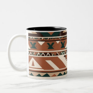 Tribal Geometric Muster Zweifarbige Tasse